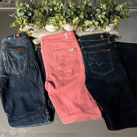 Girls 7 For All Mankind Jeans- 3 Pairs
